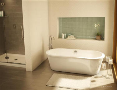 FLEURCO TRANQUILITY II free standing bathtub, bathroom renovating ideas & designs Barrie 705-309-0758