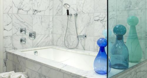 Kohler Sleek Marble Bathroom, bathroom renovating ideas and designs Barrie Ontario 705-309-0758